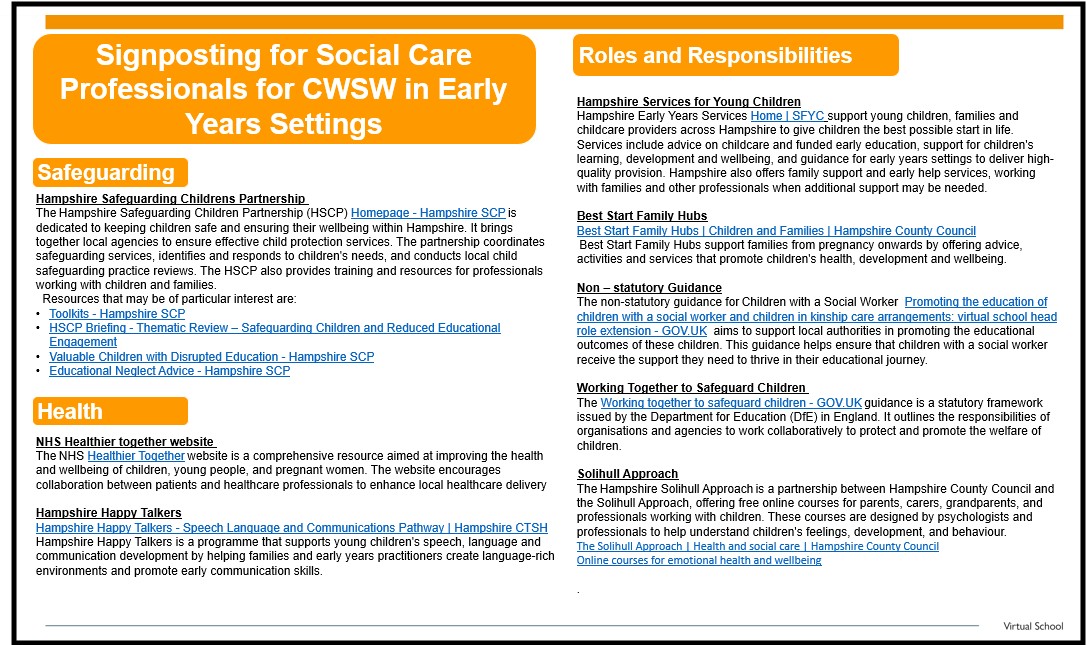 Signposting social workers